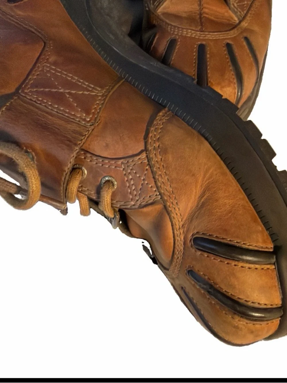 Polo Ralph Lauren Vtg 8B  Brown Leather Casual Strap Shoes